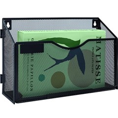 Wall Mount File Holder, Black Metal Mesh A4 Document Organizer, 1 Tier 1 packs
