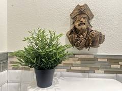 Pirate Wall Mount Skull Decor Gothic Buccaneer Nautical Bar Art Man Cave Painted