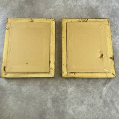VTG Still Life Fruit Prints Pair Ornate Gold Tone Black Velvet Mats 8×10 MCM