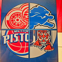Detroit Sports Logo 12×18 inch metal poster.