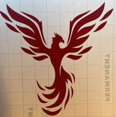 Vinyl Decal, Red, Phoenix, 4.25″, Indoor/Outdoor