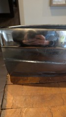 Uttermost Contemporary Rectangular Metal Vase 20073 Dark Nickel Chrome 8x15x4