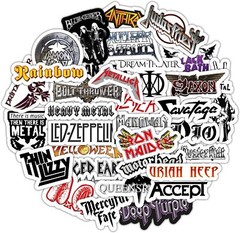 Sticker Pack of Heavy Metal Band Stickers, 35 Pieces of Metal Stickers, Strong A