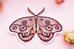 Fantasy Moth Sticker – Clear Vinyl