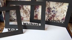 Black Wood Photo Picture Frame and Personalized Photo Picture Mat