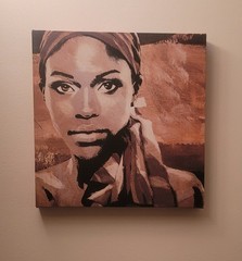 Stretched Canvas Ebony Eyes Wall Art 12″ X 12″ Suitable For Any Room Decor