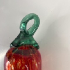 Murano Style Chili Pepper Ornament Blown Glass Italian Cornicello Red Lrg 9”