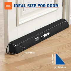Versatile 30″ Door Draft Blocker 2 Pack Cotton Polyester Easy Install