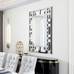 Decorative Large Rectangle Mirror for Wall Grecian Venetian Mirror HD Anti-Rust