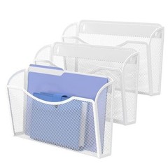 Wall File Organizer,Hanging Wall Mounted File Folder 3Pack Standard White