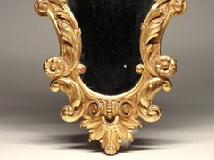 FINE! Italian Florentine Gilt Wood Diminutive Courting Mirror