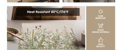 Wildflower Vinyl Placemats Set of 4, Washable Non-Slip Plastic PVC Table Mats