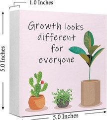 Pink Inspirational Wood Block Sign,Growth Looks Different for Everyone