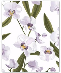 Botanical Soft Orchid Pattern Orchid Floral 8×10 Floral Print Wall Art Poster