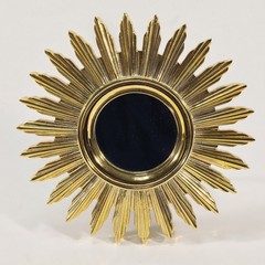 Sunburst Mirror Starburst Small Gold Plastic Glass 7.75 X 7.75″ Desktop Stand
