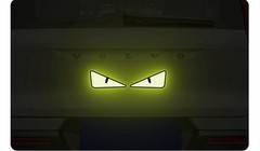 Green Big Eyes Car Sticker Wall Sticker Cartoon 3D Decal Sticker for Bike/ Car