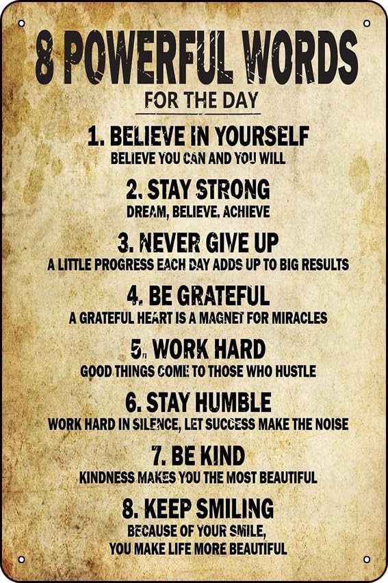 Motivational Quotes 8 Powerful Words for the day Poster Thick Cardstock Paper