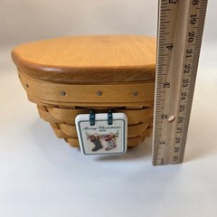 Longaberger 1998 7in Generations Basket 13757 Lid Protector Tie-On USA