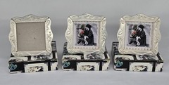 Lot of 3 Enesco Kim Anderson’s Pretty as a Picture square metal frames, w/boxes