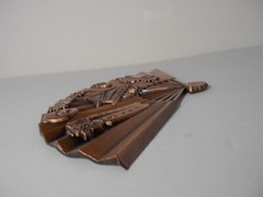 Vtg Home Decor Metal Korea Fan Wall-Hanger 10 1/2″L x 6 1/4″H Free S&H