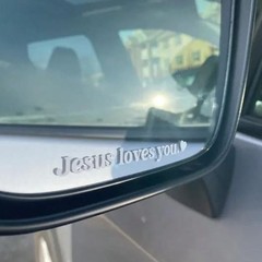 Jesus Loves You (Set of 5) Mirror Decal Vinyl Sticker Christian Car Rearview