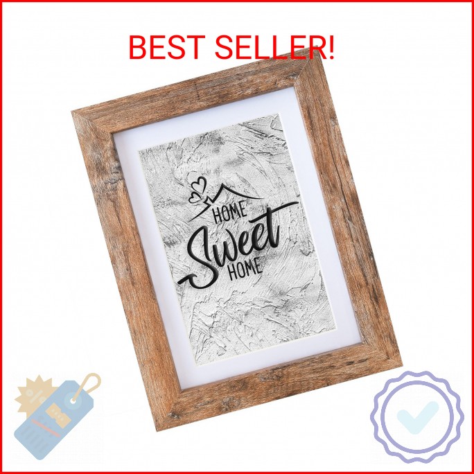 Califortree 5×7 Picture Frame – Can Display Photo 4×6 with Mat, Wood Frame with