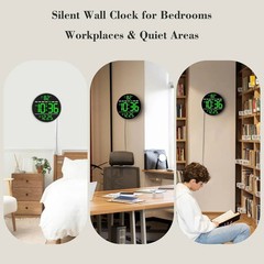 Digital Wall Clock with Large LED Display, Auto-Brightness, Temperature, Low-…