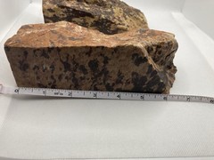 Natural Stone Bookends Polished Rough Edge Leopard Spotted 6.75-7” Tall Pair