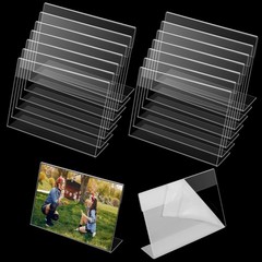 24 Pcs 3.5 x 5 Inch Acrylic Picture Frame, Slant Back Photo Frame, Acrylic Si…