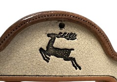 Unique Handmade Boho Wall Mirror Stone, Rainbow, Deer Stamped Wall Decor 9 7/8 T