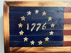 Handmade 1776 We The People Wooden American Flag Rustic Wall Decor USA