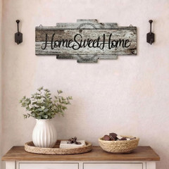 Home Sweet Home Sign, Rustic Wood Room Wall Decor, Farmhouse Plaque Wall Hanging