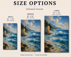 Ocean Waves Coastal Canvas Wall Art Beach Seascape Painting