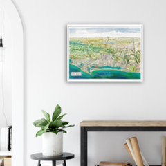 San Diego SD Southern California Panoramic Map Poster Art Print Wall Aerial