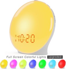 Wake Up Light Sunrise Alarm Clock for Kids, Heavy Sleepers, Bedroom, with Sun…