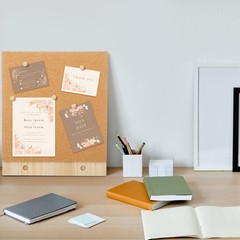 2 PCS 9.8×8.3 Inch Desktop Wood Frame Cork Bulletin Board With 12 Push Pins