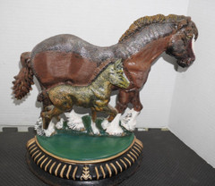 Vintage Upper Deck Cast Iron Horse Colt Heavy Door Stopper