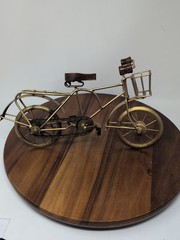 Vintage Bicycle Sculpture, Table Top or Shelf, Steel & Wood 14″ Hand Made