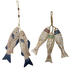 Antique Wood Fish Decor Ornament Wall Hanging Wooden Fish Decorations