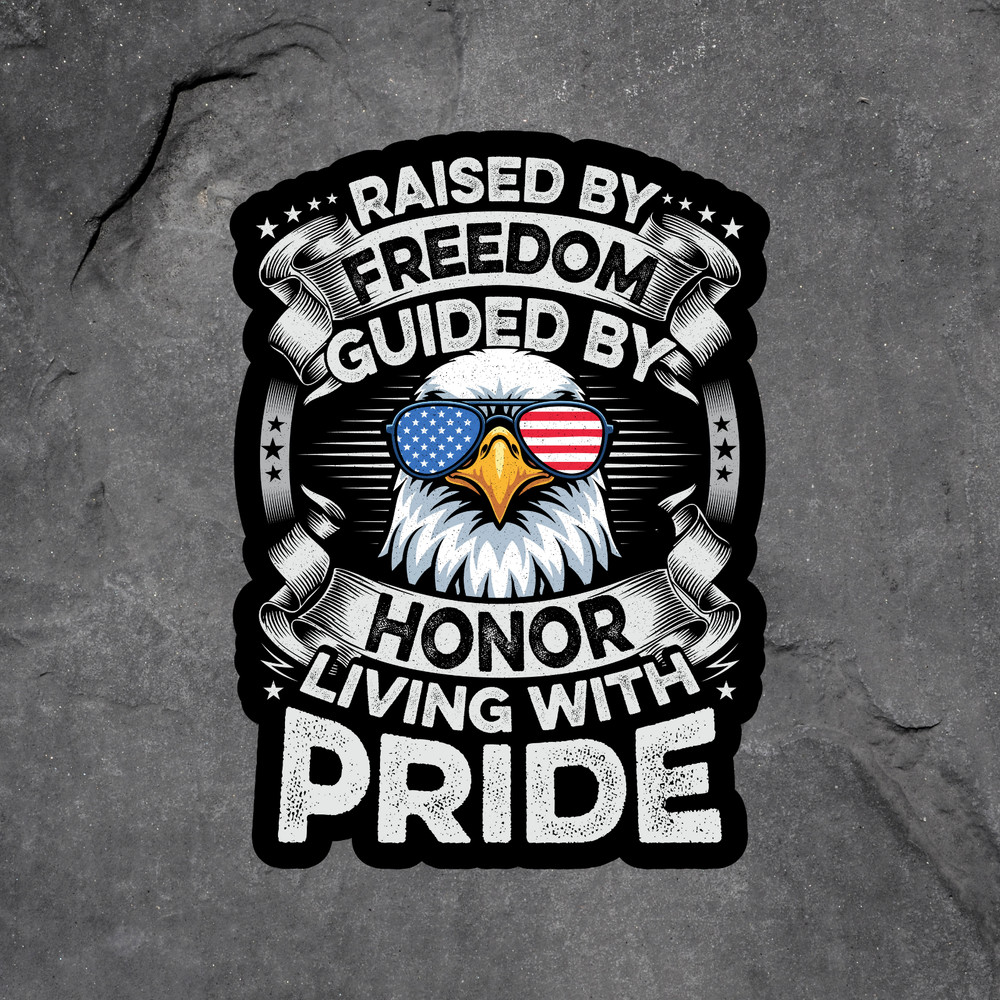Veteran sticker vinyl decal raised by freedom eagle military window mug laptop
