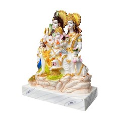 Marble Dust Lord Shiv Parivar Mahadev Family Idol Figurine Statue