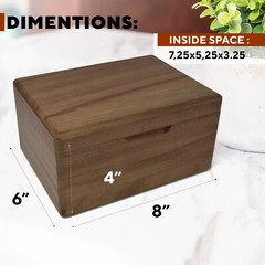 Custom Wooden Memory Box – Small Acacia Wood Box with Hinged Lid for Keepsakes
