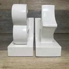 JOHNATHAN ADLER Happy Chic Katie Arrow Bookends White Gloss Library Office Decor