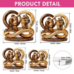 Personalized 50th Anniversary Acrylic Block Gift for Parents Golden Wedding