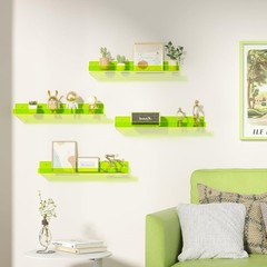 upsimples Acrylic Shelves 15 inches x 4 x 2 inches, Fluorescent Green