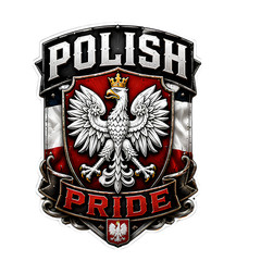 Polish Pride Hard Hat Sticker | Polska Eagle Crest UV DTF Decal | Polish Heritag