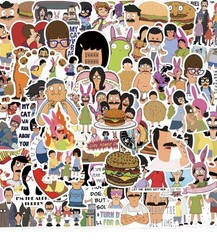 10 pcs Bobs Burgers TV Show Stickers, Funny Vinyl Decal, Matte & Water Proof