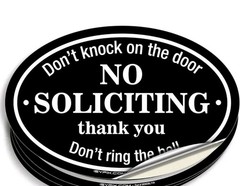#1 No Soliciting Sign Oval Thanks Don’t Knock Ring 7×4.6″ (Ship w/ Tracking #)
