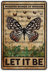 Let It Be the Beatles Metal Tin Sign Wall Decor Retro Whisper Words of Wisdom Bu