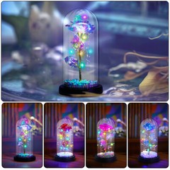 Forever Eternal Galaxy Rose Flower In Glass Dome LED Light Valentine’s Day Gift
